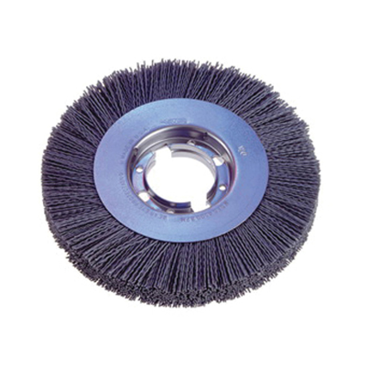 OSBORN Wheel Brush, Wide Face, 3 in Dia Brush, 7/8 in Wd Face, 5/8 in Arbor Hole, Crimped,  Round Filament/Wire, 0.04 in Dia Wire, Nylon,  Silicon Carbide Fill