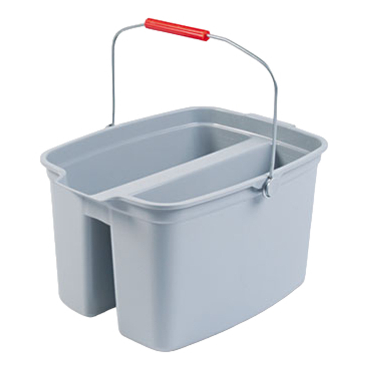 Utility Mop Bucket, Double, 19 qt, 18 in Lg, 14-1/2 in Wd, 10 in Ht, Gray Color