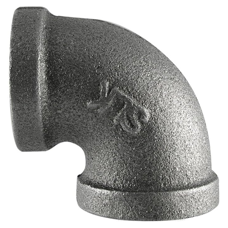 Elbow, 90 deg Elbow, 1/8 in, NPS End, Class 150, 150 psi, Hot Dipped, Malleable Iron, Galvanized, Black Color