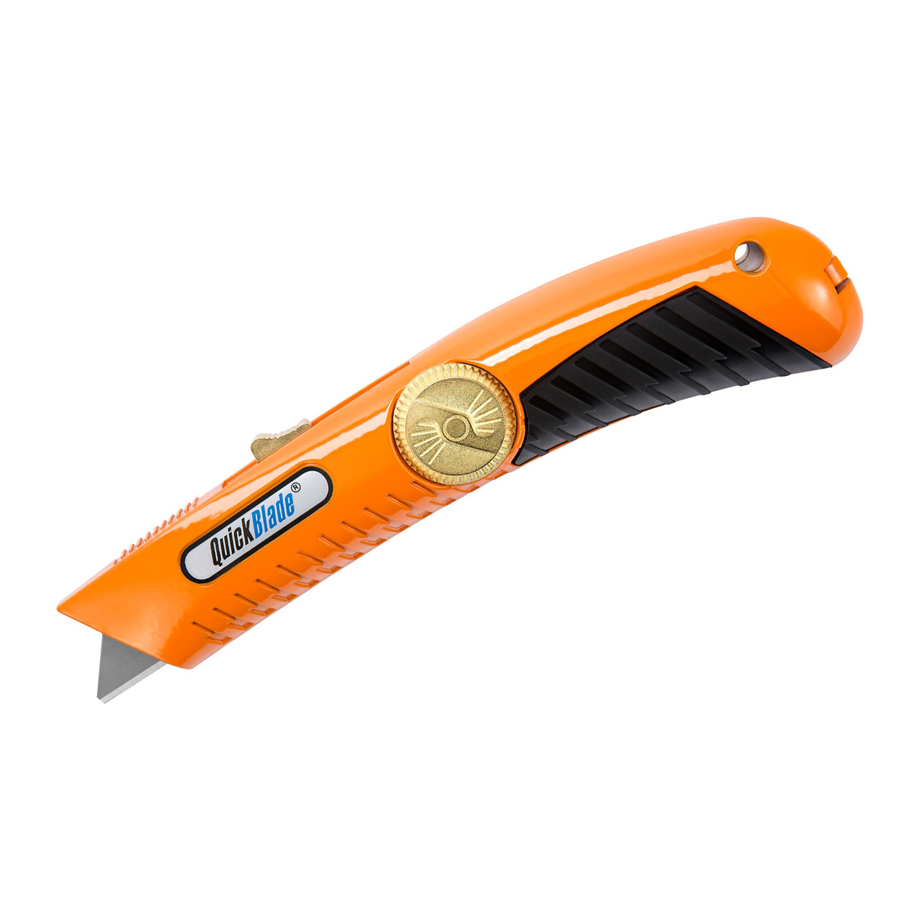 Utility Knife, Auto-Retract, Die Cast Metal Handle, 7 in Lg, 1-1/2 in Wd, Cardboard,  Cork,  Leather,  Paper,  Plastic,  Rubber Applicable, 5/8 in Lg Blade Utility Knife, Auto-Retract, Die Cast Metal Handle, 7 in Lg, 1-1/2 in Wd, Cardboard,  Cork,  Leather,  Paper,  Plastic,  Rubber Applicable, 5/8 in Lg Blade