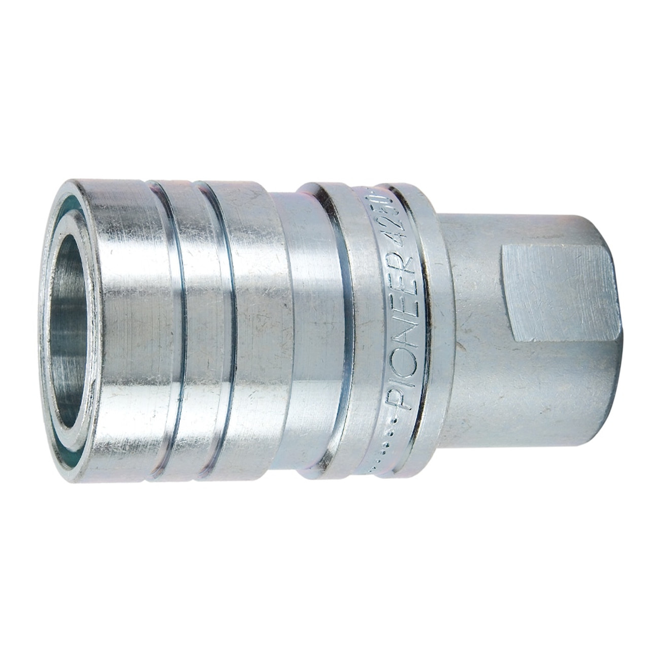 PARKER Hydraulic Quick Coupling, 3/8 in, NPTF End, 2.31 in Lg, 3000 psi, -40 to 250 deg F, Steel, Zinc Plated, 1.31 in dia