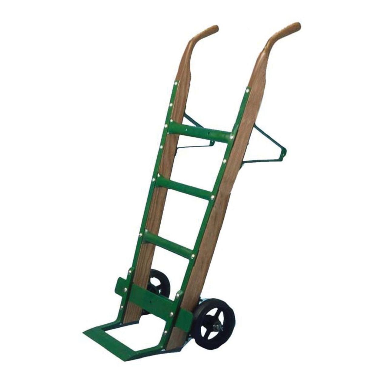 Rail Hand Truck, 800 lb, 51 in Ht, Dual Grip, Mold-On Rubber Wheel