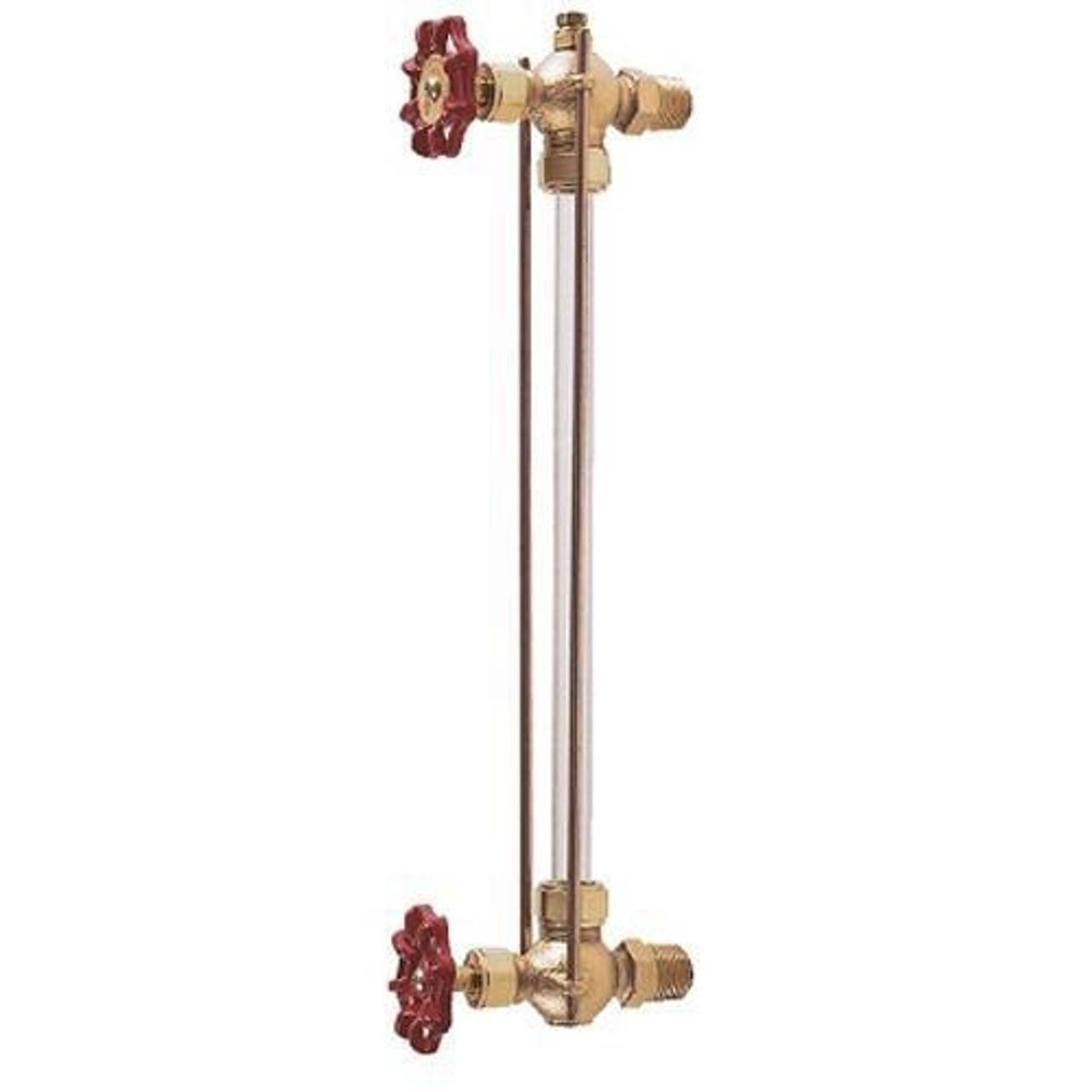 Water Gauge, Heavy Pattern, 200/400 psi, Bronze Calibration Unit, EPDM Gasket, Bronze Bushing, Glass Rod, 3/4 in MNPT, 400 to 100 deg F, Aluminium Wheel