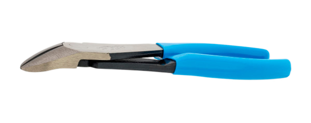 Diagonal Cutting Plier, High Leverage, 7-3/4 in Lg, Comfort Grip, High Carbon Steel Handle, Blue , Curved/Lap Joint Jaw, 1.02 in lg Jaw, Diagonal Cut