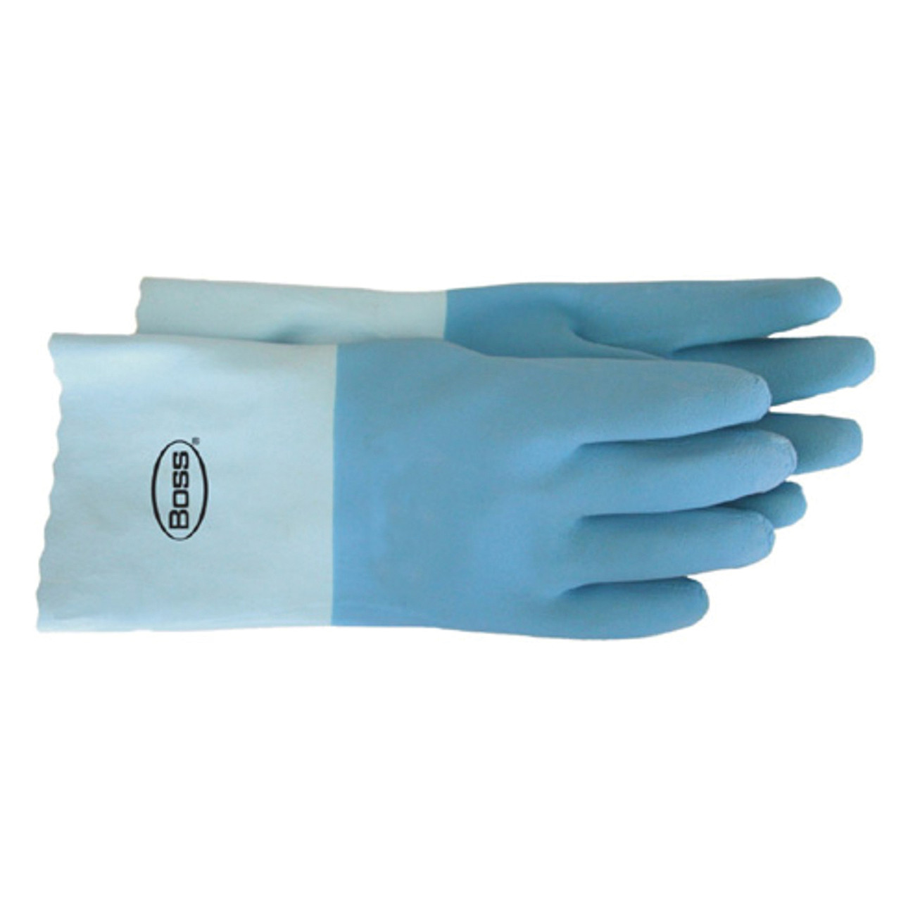 General Purpose Gloves, Interlock-Lined, Large, Blue , PVC Coated