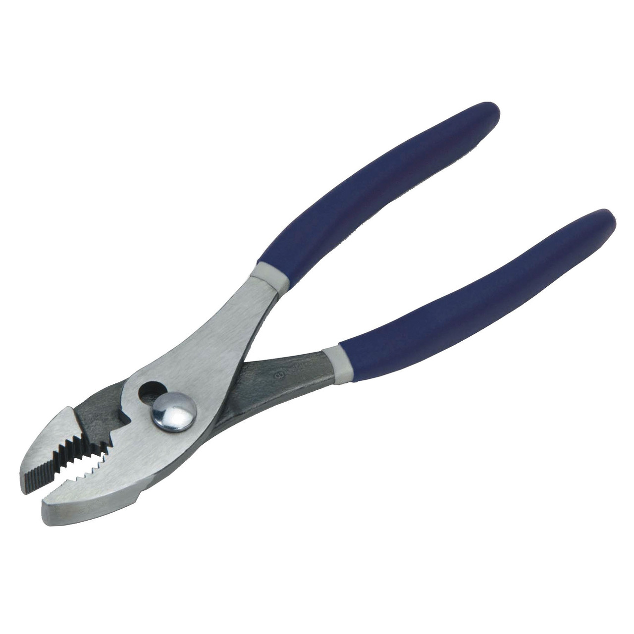 Slip Joint Plier, Combination and Adjustable, 1-13/32 in Jaw, Serrated Jaw Surface, 8in Lg, Dipped Grip, Plastic Handle, Polished, JHWPL-8C