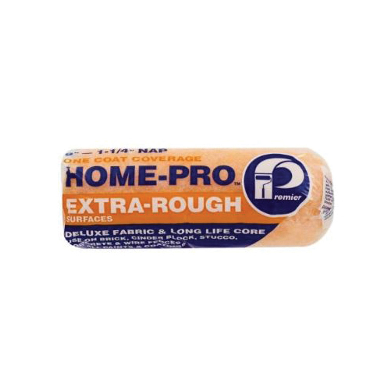 Paint Roller Cover, Consumer, 1-1/4 in Nap, 9 in Lg, Extra-Rough Surface, Polyester