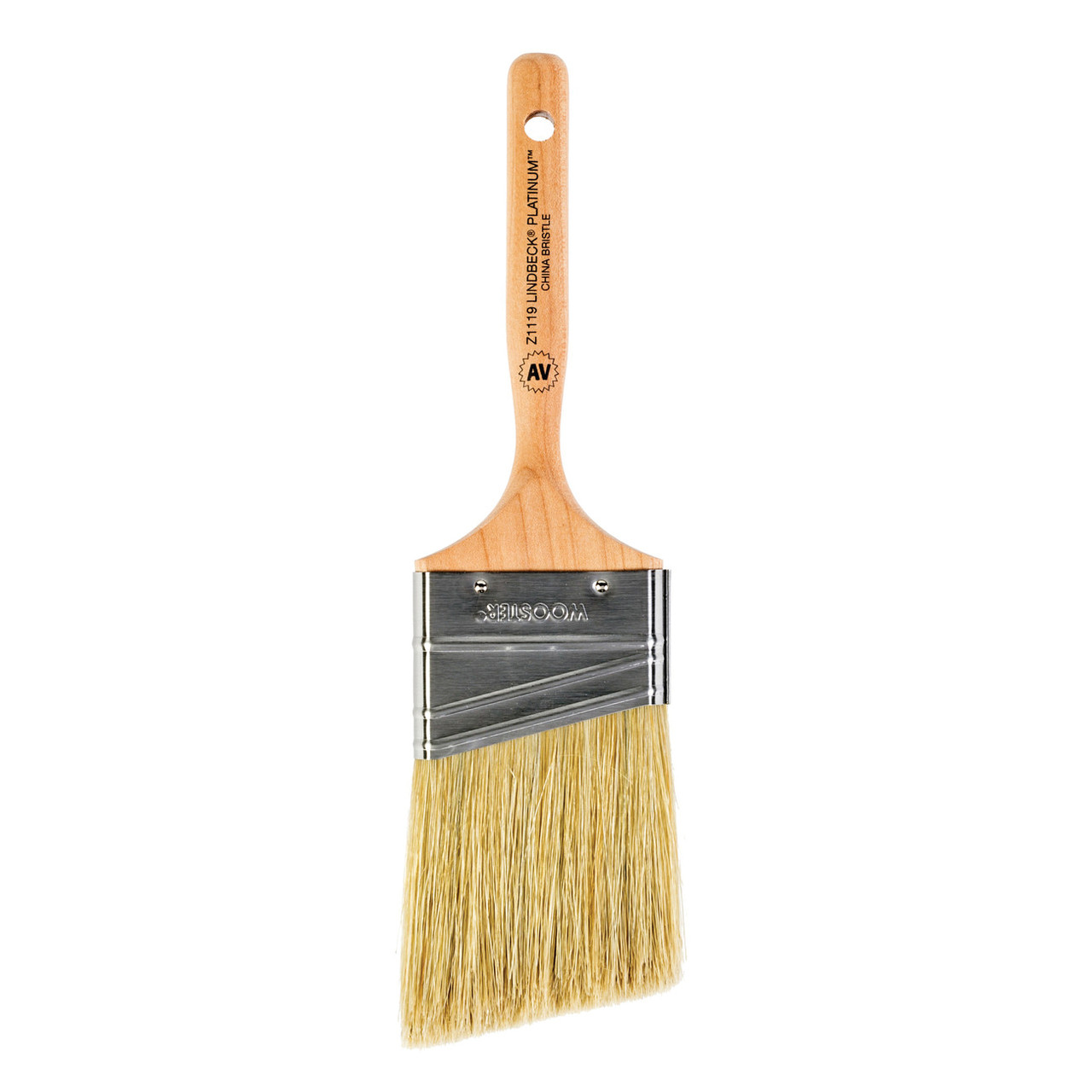Paint Brush, 2-15/16 in Lg, 2-1/2 in Brush, China Bristle Brush, 5/8 in Ferrule, Stainless Steel Ferrule, Sealed, Wood Handle