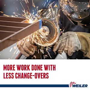 WEILER Tiger Zirc Type 27 Grinding Wheel, 7 inch x 1/8 inch x 5/8-11 Fast and Long Life,  Performance Line,  T Wheel Hardness, Black Wheel, 1 Reinforced, ANSI B7.1-2010, 