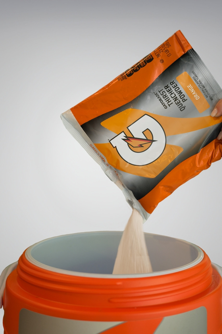 Thirst Quencher Powder, Instant, 21 oz Container, Pack, 2-1/2 gal Yield, Powder, Fruit Punch/Lemon Lime/Orange/Frosted Riptide Rush Flavor