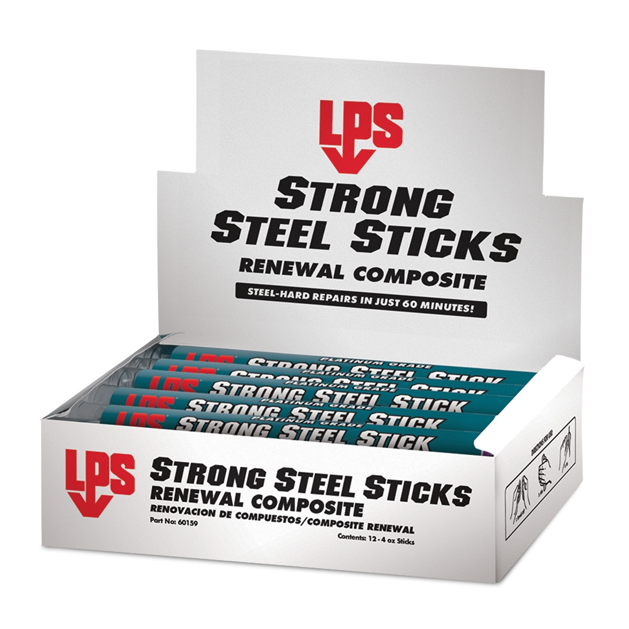 CRC Putty, Strong Steel Sticks Renewal Composite, Tube, 4 oz Container, 4 oz, 20 min Drying, 30 min Application, 24 hr Curing, Dark Gray , Sulphurous,  Pungent