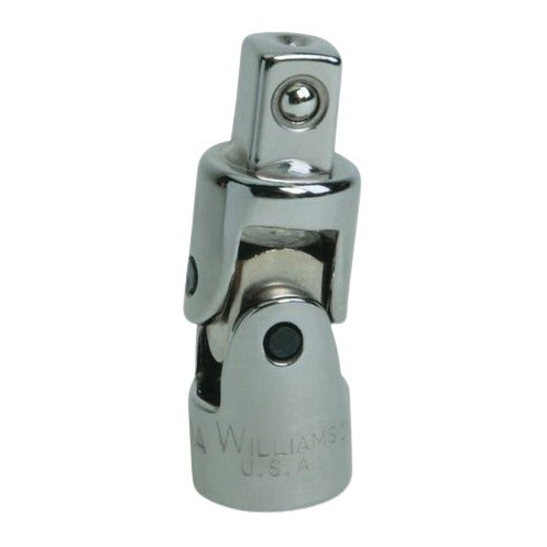 Universal Joint, Imperial, Male Drive, 0.5 in Male Drive, 2.6875 in Lg, Socket Adapter, ANSI B107.10M, CSA, Steel, Polished Chrome Coated, JHWS-140A