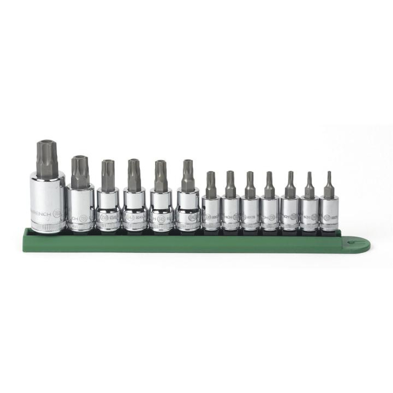 Driver Socket Bit Set, Professional, 1 Impact Rated, Imperial, 13 -Piece, 1/4, 3/8, 1/2 in Drive, ANSI, Alloy Steel with S2 Steel Bit, Tamper Proof 