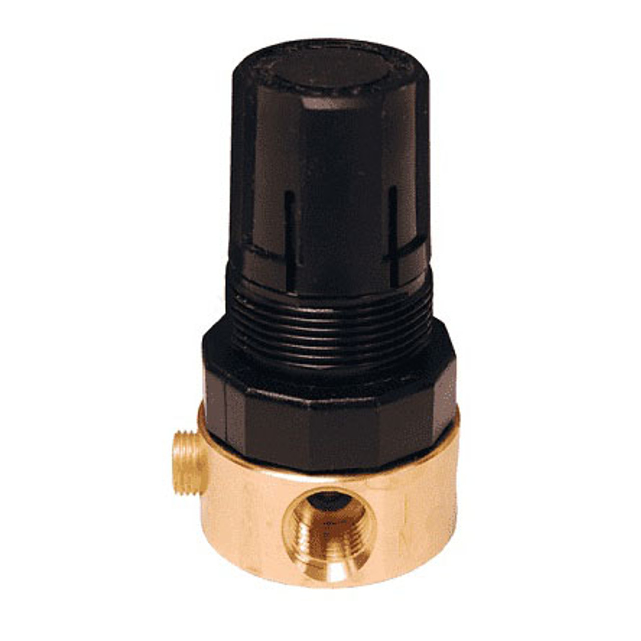 Relieving Regulator, Miniature, 1/4 in Port, 10 scfm, 0 to 125 psi, 40 to 120 deg F, Brass, R36402C