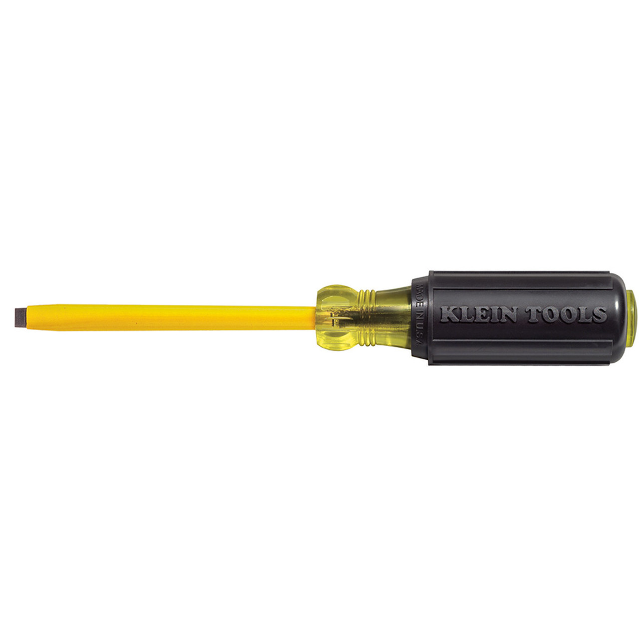 Cabinet Screwdriver, Fixed Blade,  Heavy Duty, 9-3/4 in Lg, Round Shank, 6 in Lg Shank, Steel Shank, ASME,  ANSI, No ESD-Safe, Cushion Grip, Rubber Handle, Steel