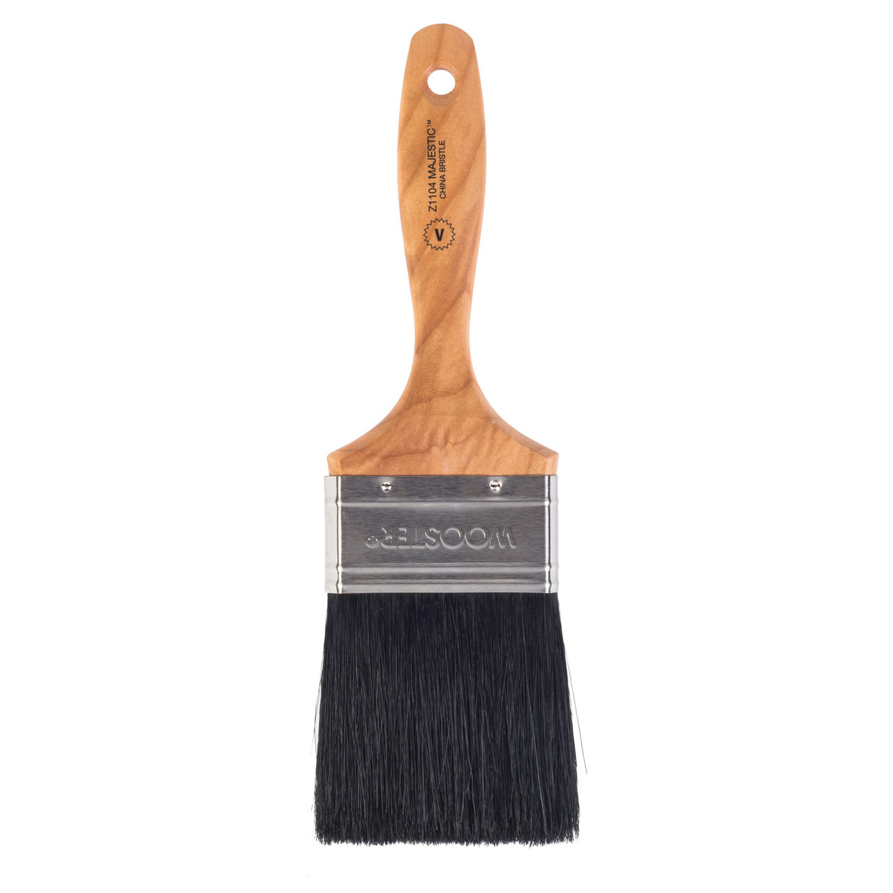 Paint Brush, 3-7/16 in Lg, 3 in Brush, China Bristle Brush, 11/16 in Ferrule, Stainless Steel Ferrule, Sealed, Wood Handle
