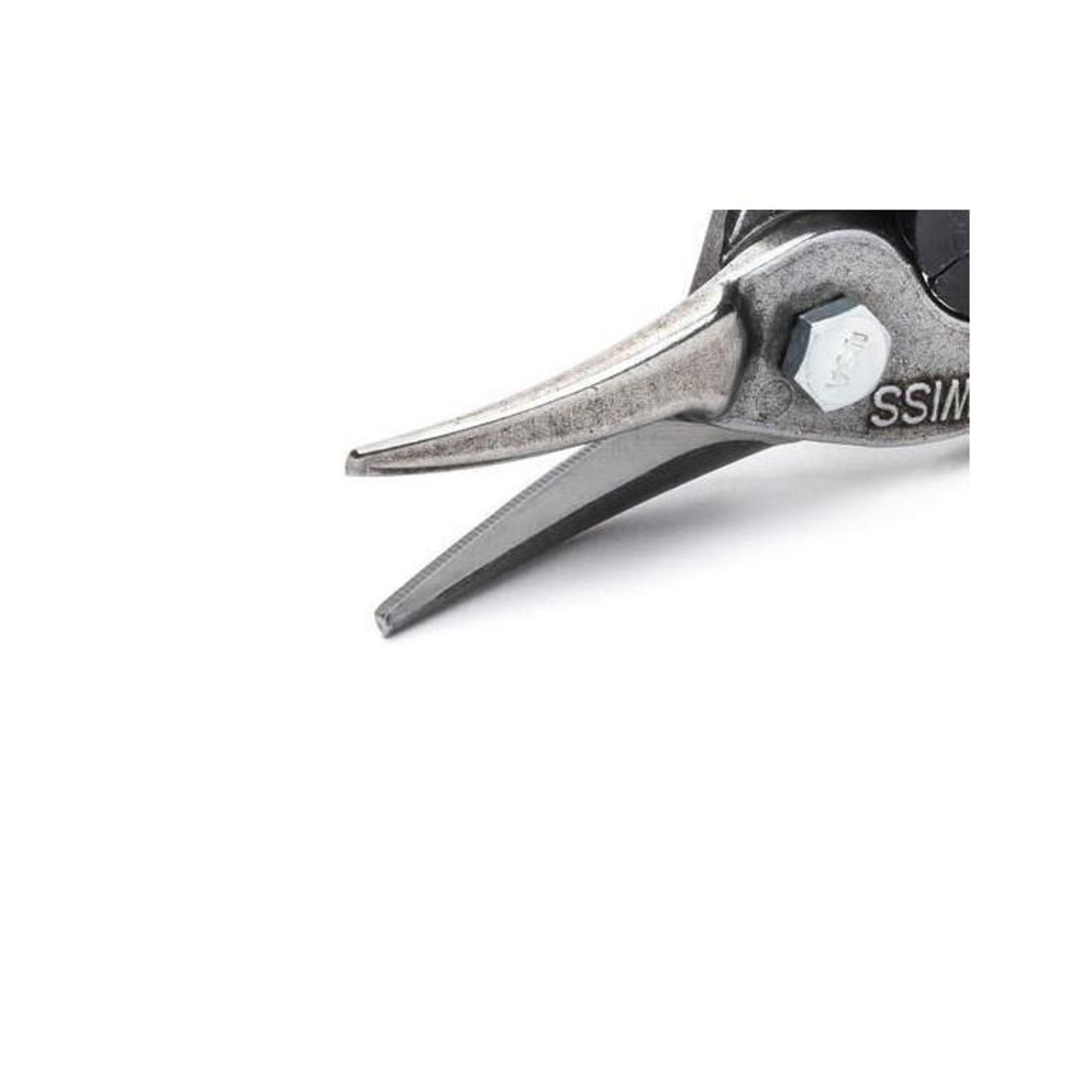 Aviation Snip, Compound Action Straight and Right Cut, 18 ga Low Carbon Steel, 1-3/8 in Lg of Cut, Right/Straight Snip, 9-3/4 in Lg, Serrated Blade Aviation Snip, Compound Action Straight and Right Cut, 18 ga Low Carbon Steel, 1-3/8 in Lg of Cut, Right/Straight Snip, 9-3/4 in Lg, Serrated Blade