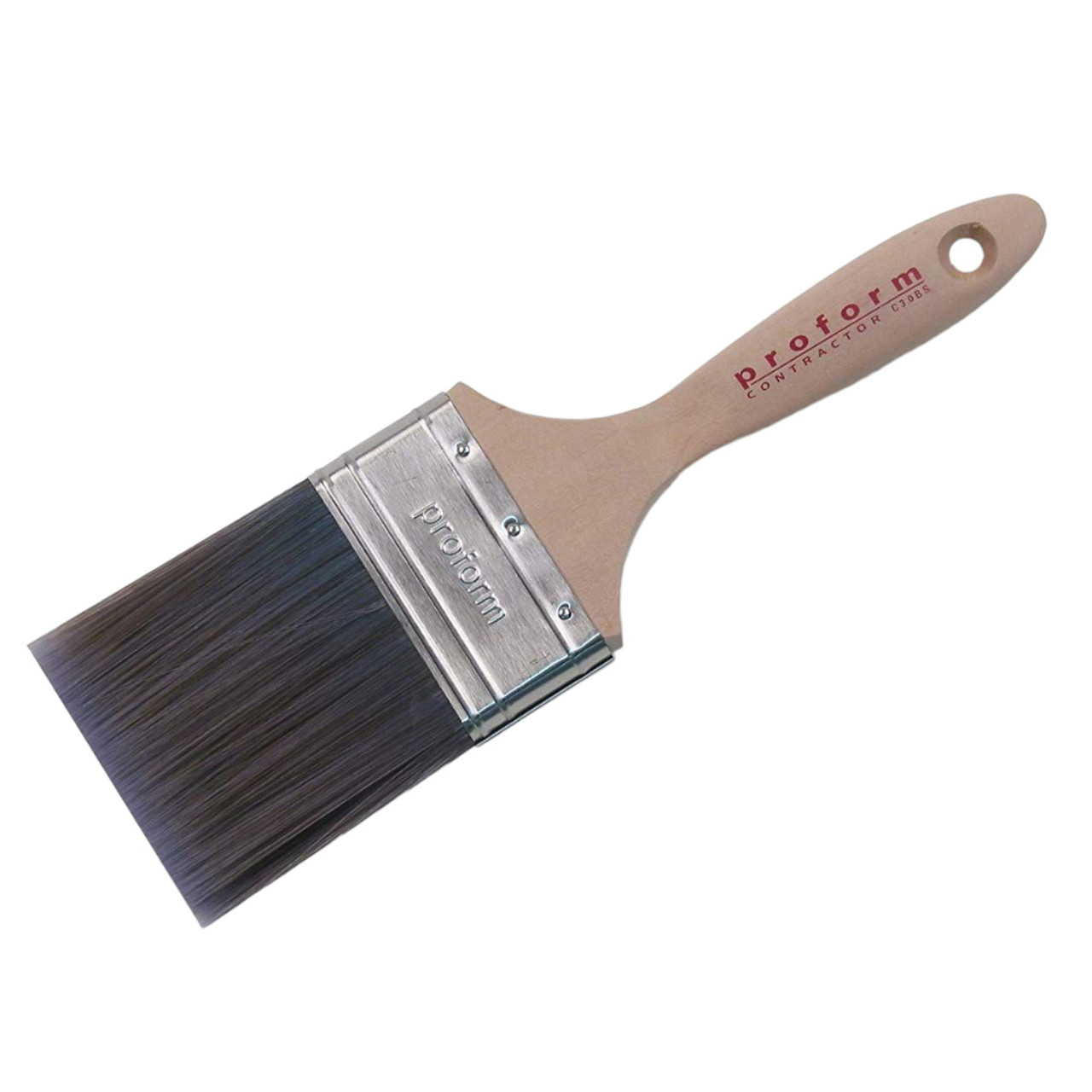 Paint Brush, Straight Cut, 3 in Brush, PBT Brush, Stainless Steel Ferrule, Beavertail, Wood Handle