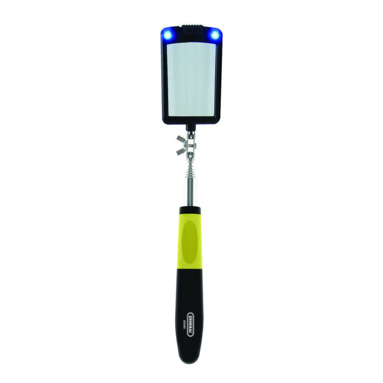 Inspection Mirror, Lighted, 2 x 3 in Mirror, Rectangle Shape
