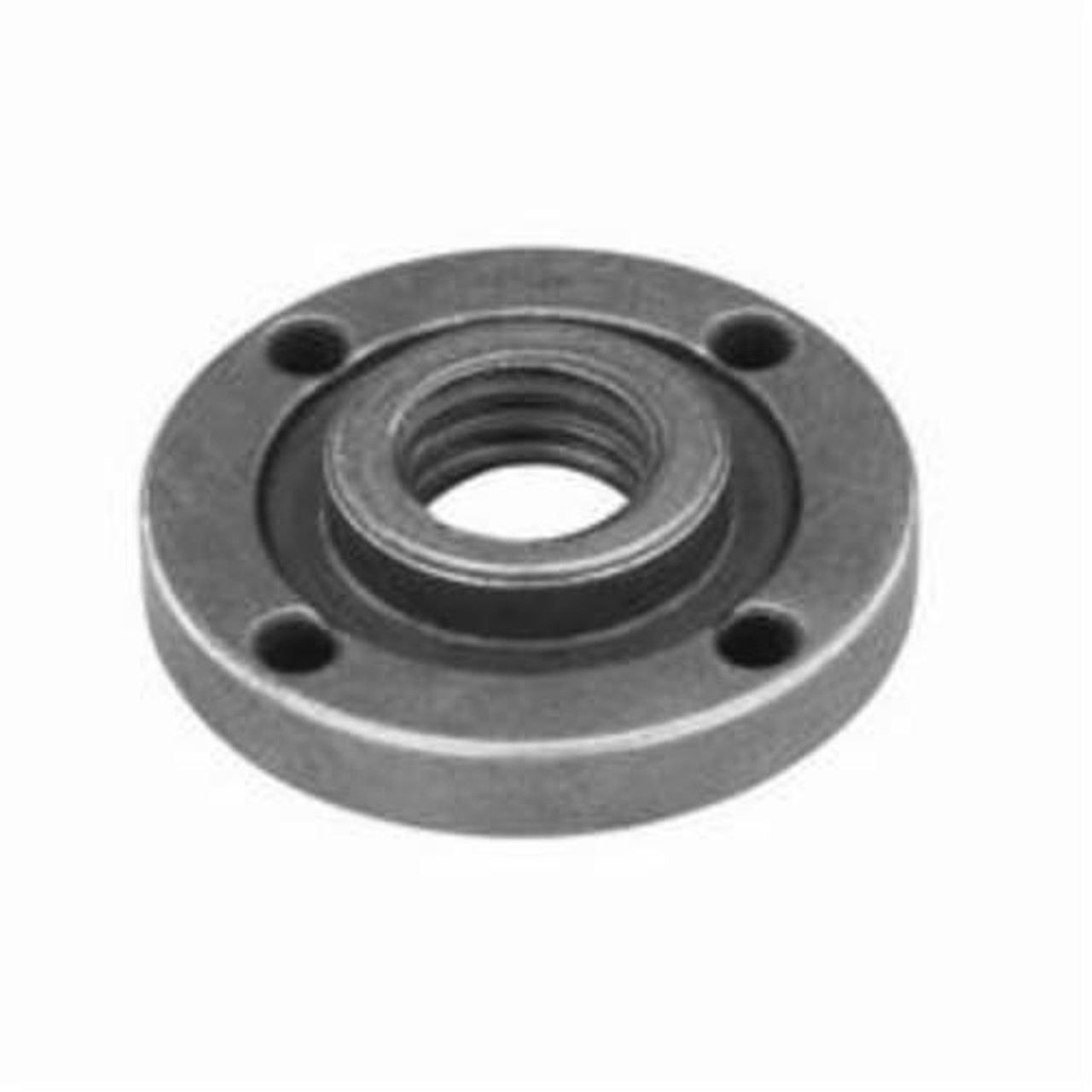 Flange Nut, Round Base, Suitable For 4-1/2 in and 5 in Angle Grinders, 5/8-11 Arbor, Metal, Gray Color