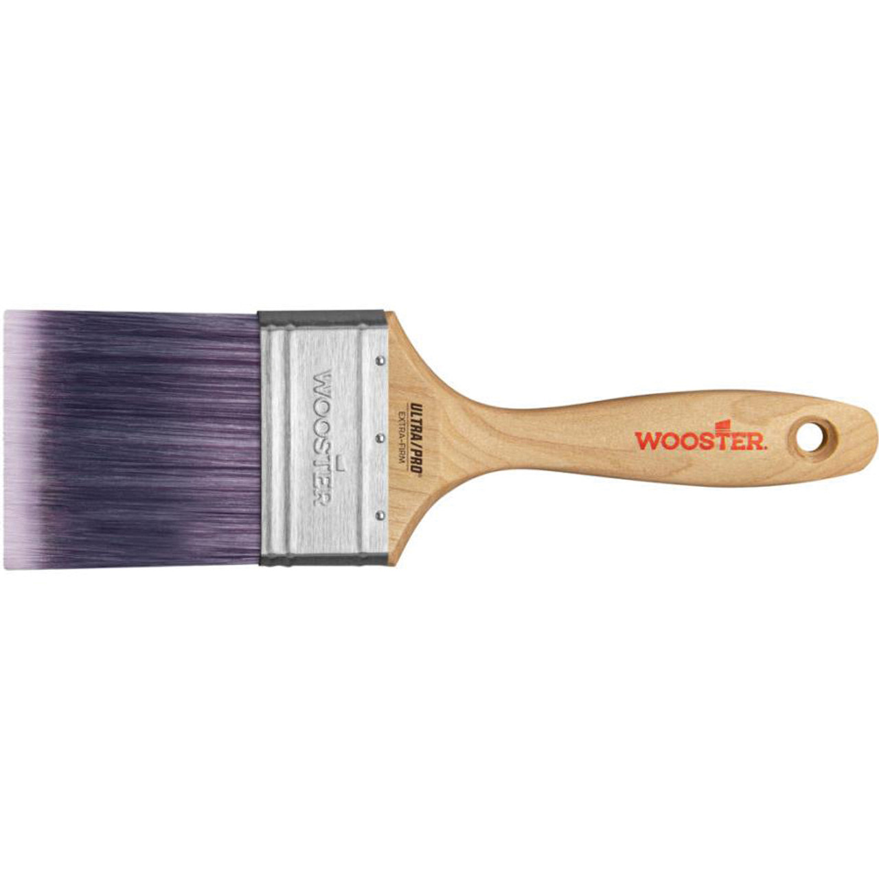 Paint Brush, 3-7/16 in Lg, 3 in Brush, Nylon Brush, 7/8 in Ferrule, Stainless Steel Ferrule, Sealed, Wood Handle