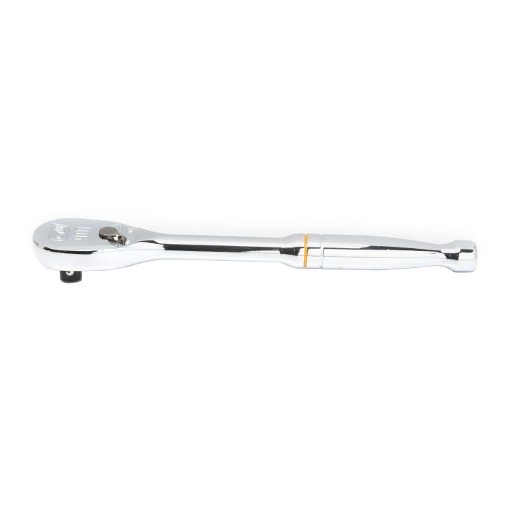 Teardrop Ratchet, 1 Reversible, Alloy Steel, Full Polished Chrome, Imperial, 1/2 in Drive, 11 in Lg, 4 deg Min Arc Swing, Standard, ASME B107.10, No