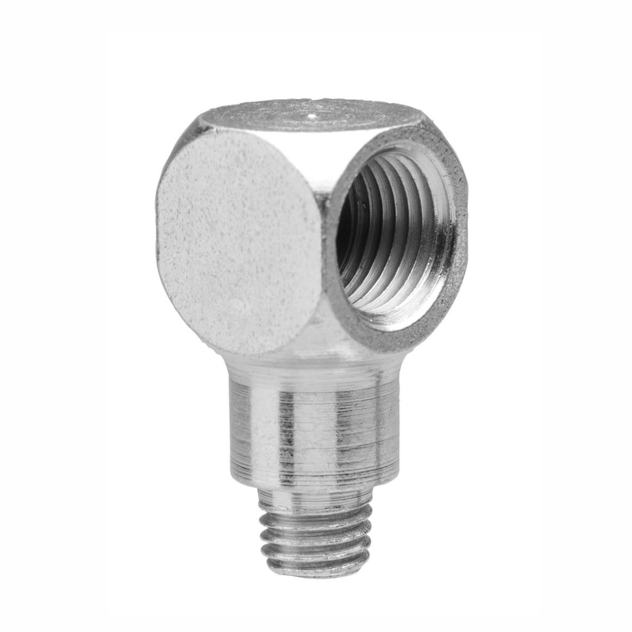 Elbow, 45 deg, Steel, 1/8 in FNPT x 1/8 in PTF Thread, 1 in Lg, 7/16 in Lg Shank