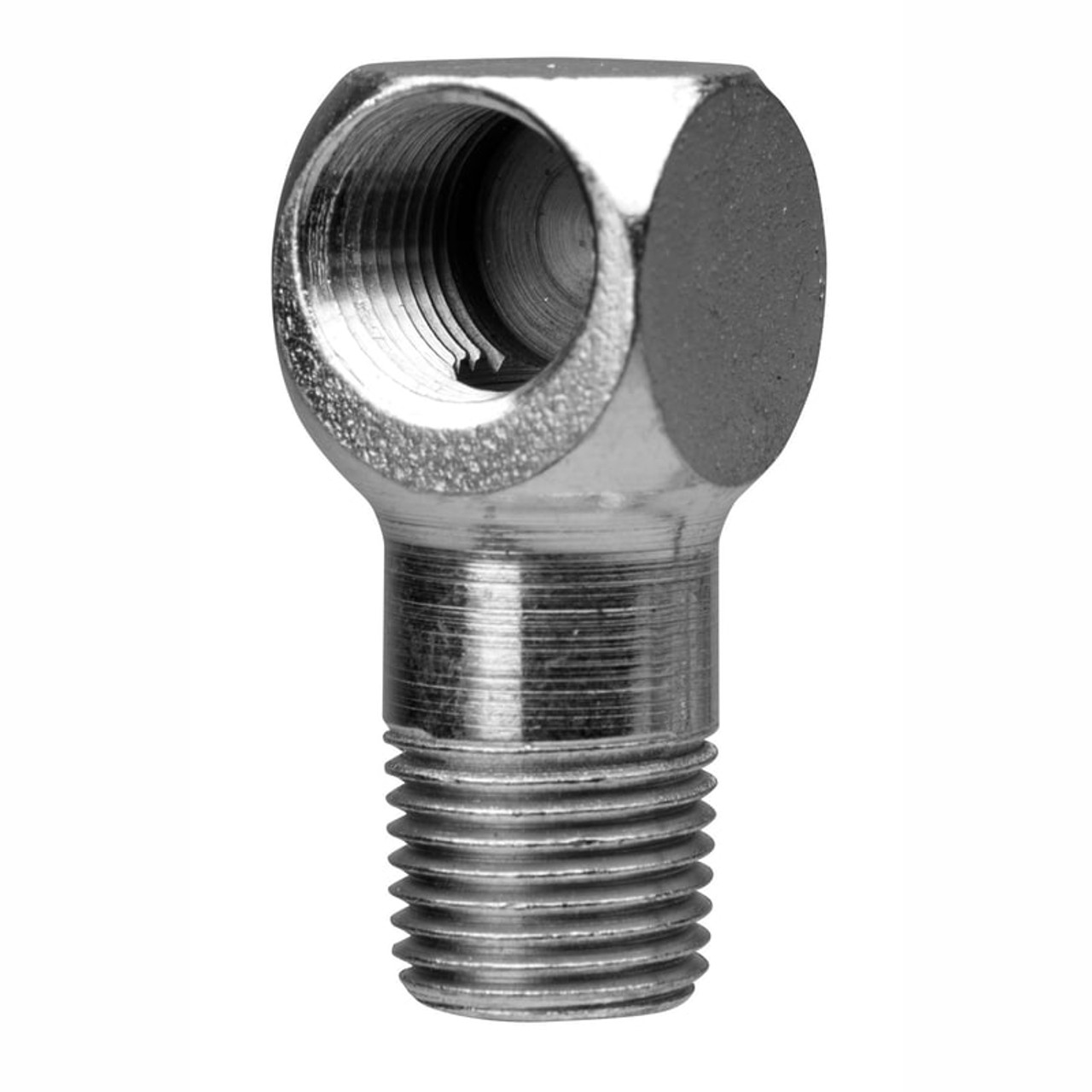 Elbow, 45 deg, Steel, 1/8 in FNPT x 1/8 in PTF Thread, 1 in Lg, 7/16 in Lg Shank