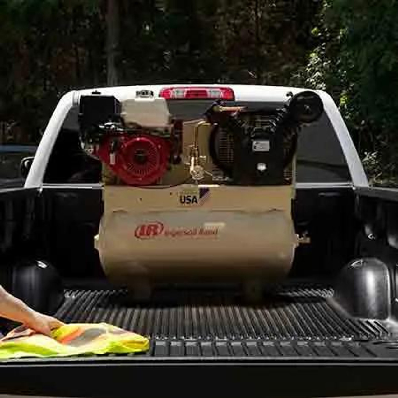 Air Compressor, Two-Stage,  Reciprocating, 24 cfm, 13 hp, 175 psi, Horizontal, 30 gal, 51 in Lg, 33 in Wd, 44 in Ht, Cast Iron Air Compressor, Two-Stage,  Reciprocating, 24 cfm, 13 hp, 175 psi, Horizontal, 30 gal, 51 in Lg, 33 in Wd, 44 in Ht, Cast Iron