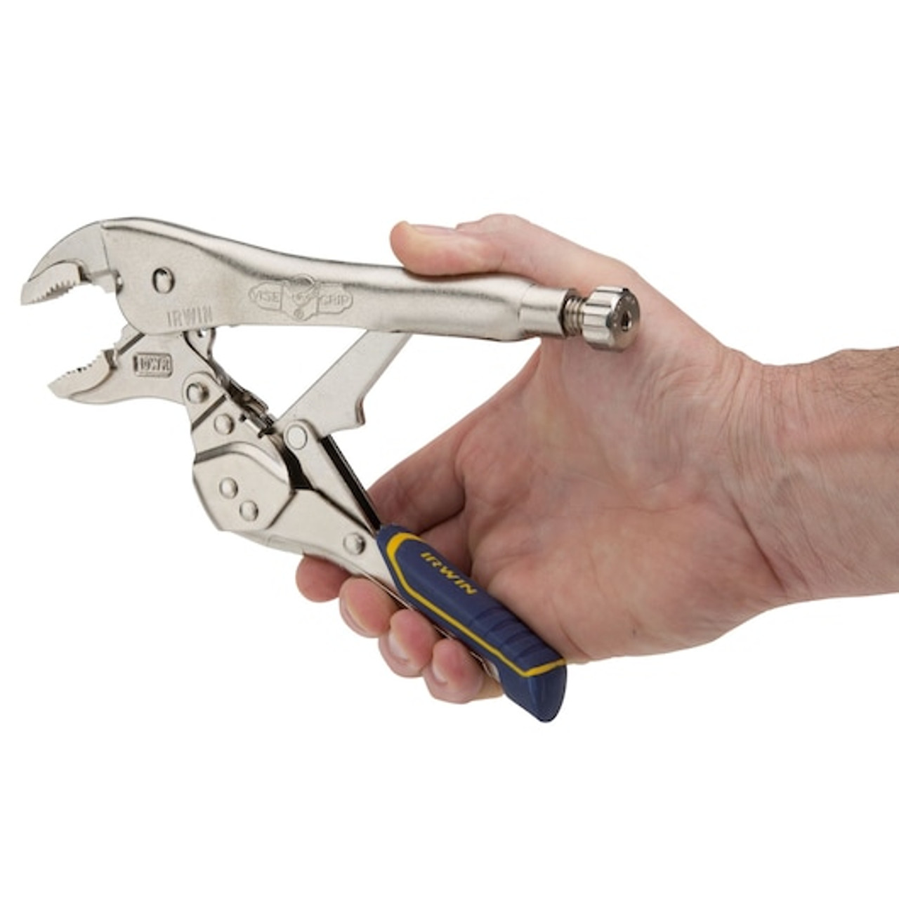 Locking Plier, Curved Jaw, 1-7/8 in Jaw, Carbon Steel Jaw, 10 in Lg