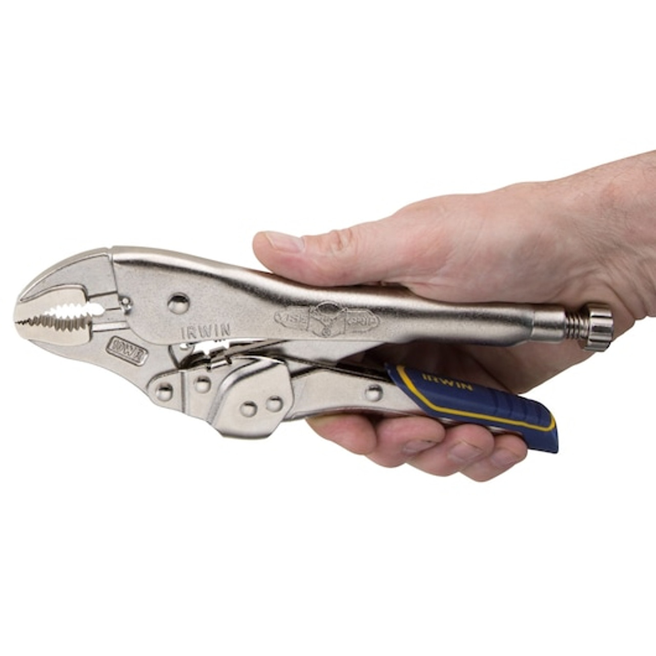 Locking Plier, Curved Jaw, 1-7/8 in Jaw, Carbon Steel Jaw, 10 in Lg