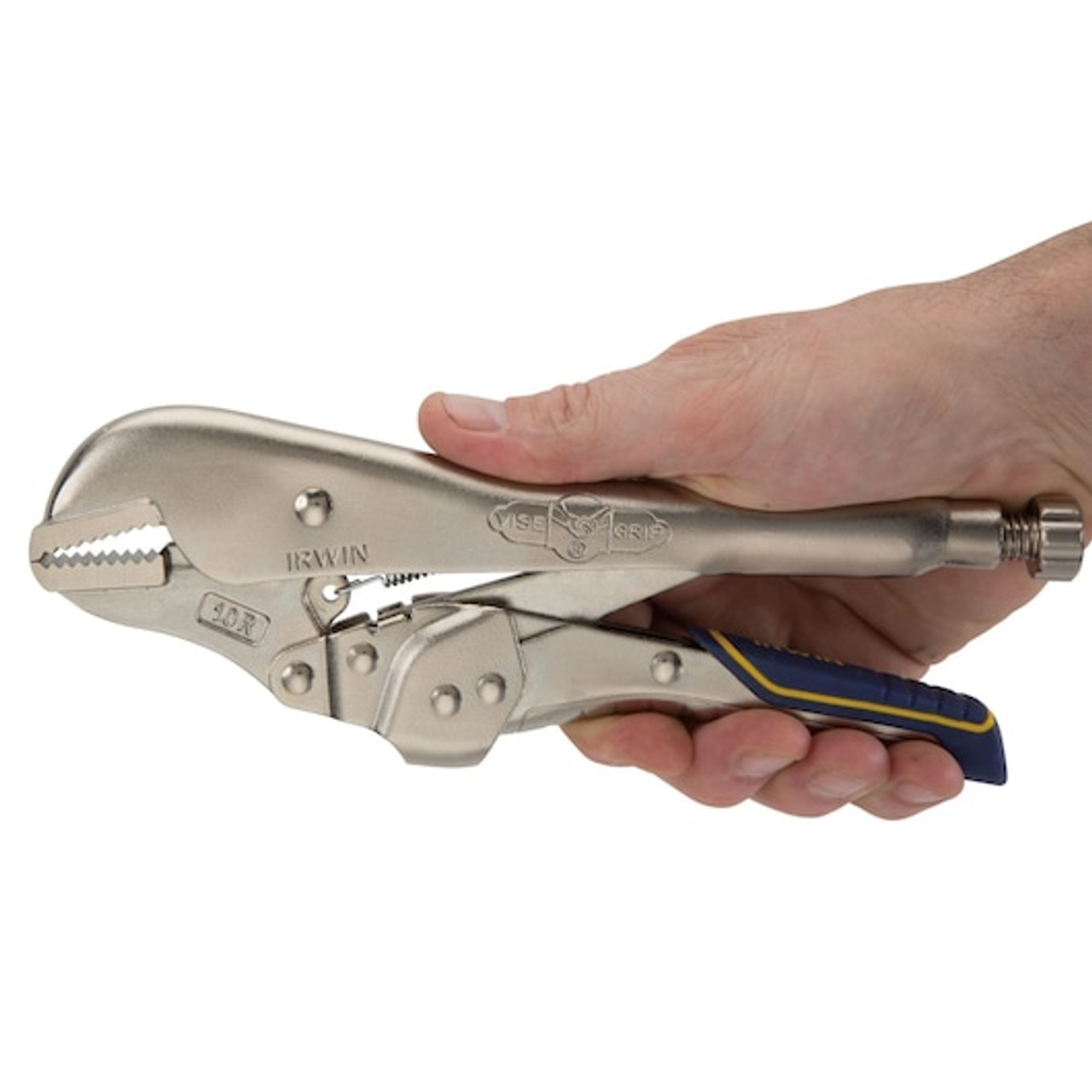 Locking Plier, Straight Jaw, 1-3/4 in Jaw, Alloy Steel Jaw, Adjustable, 10 in Lg, Polished