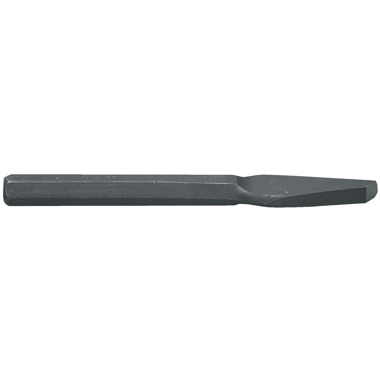 Round Nose Chisel, Heavy Duty,  Industrial, Round Nose Tip, Hex Stock, 3/8 in Stock, Steel Tip, 1/4 in Wd Blade, 5-3/4 in Lg, Steel