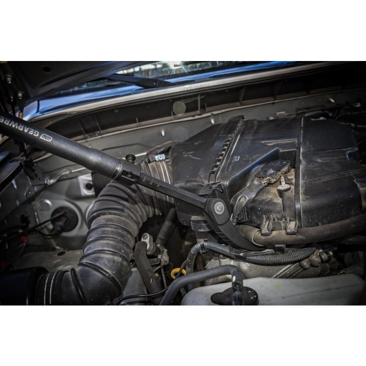 Pry Bar, Extendable Indexing/Flat Tip, 33 in Lg, 2.7 in Wd, Alloy Steel Handle, Alloy Steel, Black Phosphate