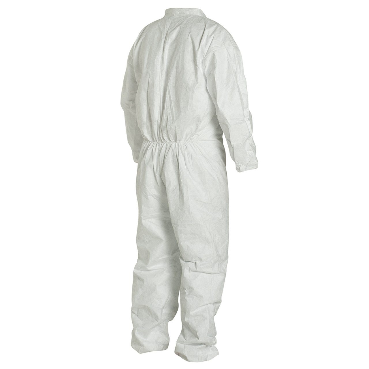 Disposable Coverall, Comfort Fit, Large, White , Tyvek®, 26-1/2 in Chest, 29 in Lg Inseam, Serged Seam, Front Zipper Closure