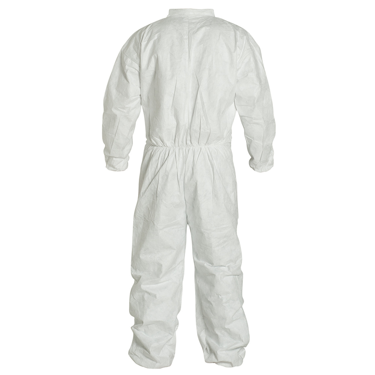 Disposable Coverall, Comfort Fit, Large, White , Tyvek®, 26-1/2 in Chest, 29 in Lg Inseam, Serged Seam, Front Zipper Closure