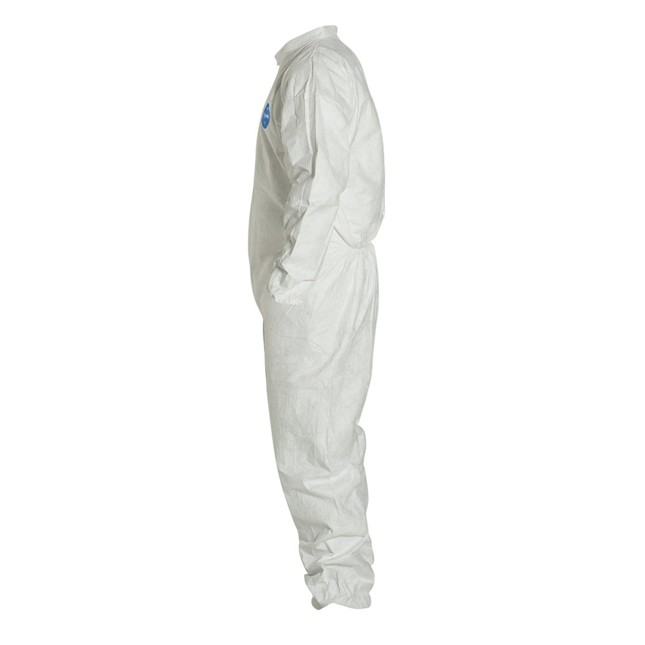 Disposable Coverall, Comfort Fit, Large, White , Tyvek®, 26-1/2 in Chest, 29 in Lg Inseam, Serged Seam, Front Zipper Closure