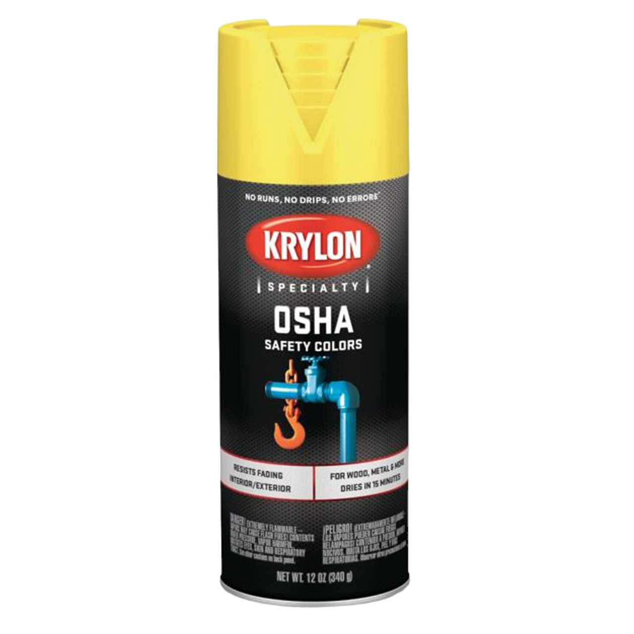 Spray Paint, 12 oz Container, Aerosol Spray Can, Aerosol, Yellow , High Gloss