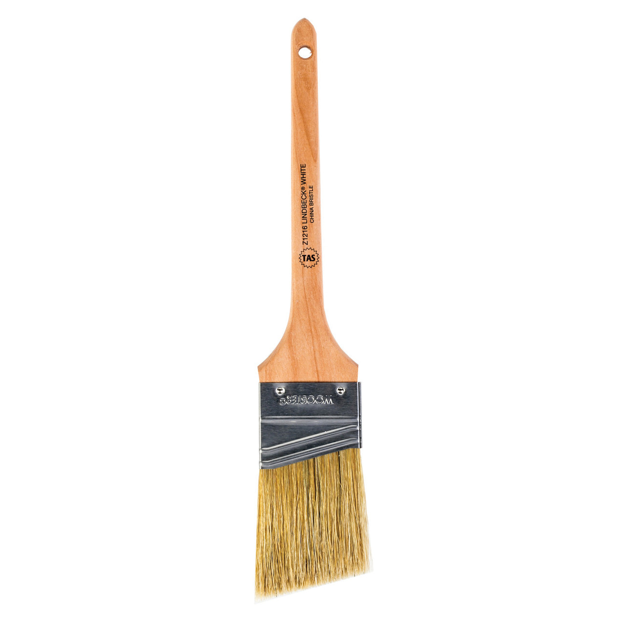 Paint Brush, 2-11/16 in Lg, 2 in Brush, China Bristle Brush, 7/16 in Ferrule, Stainless Steel Ferrule, Sealed, Wood Handle