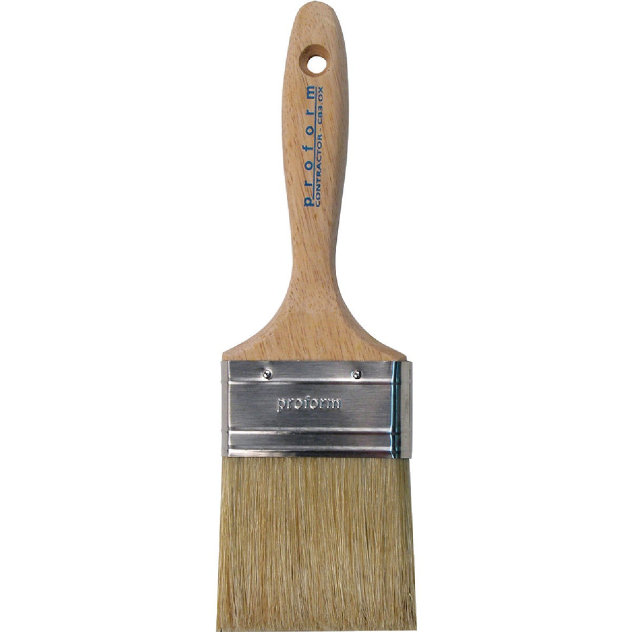 Paint Brush, Angled Cut, 3 in Brush, White China Brush, Stainless Steel Ferrule, Beavertail, Wood Handle