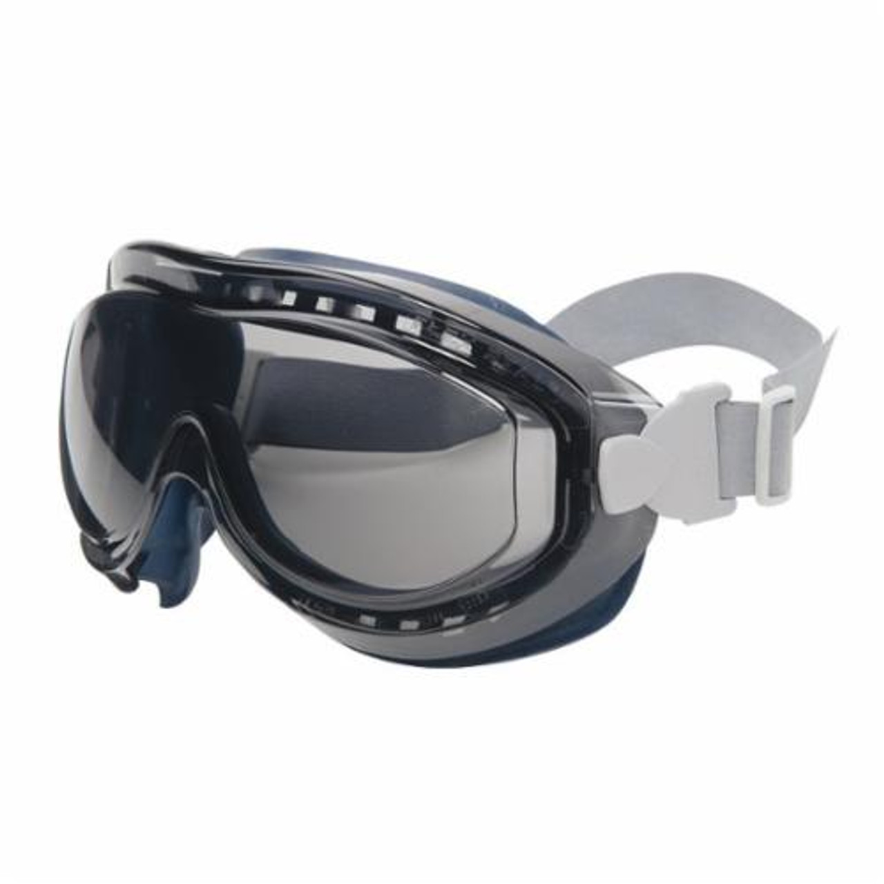 Goggle, Sealed, Black Frame, Silicone Frame, Polycarbonate Lens, Fabric Strap, ANSI Z87+,  CSA Z94.3, 1 UV Protection, Strap Temple Style, Unisex, Universal