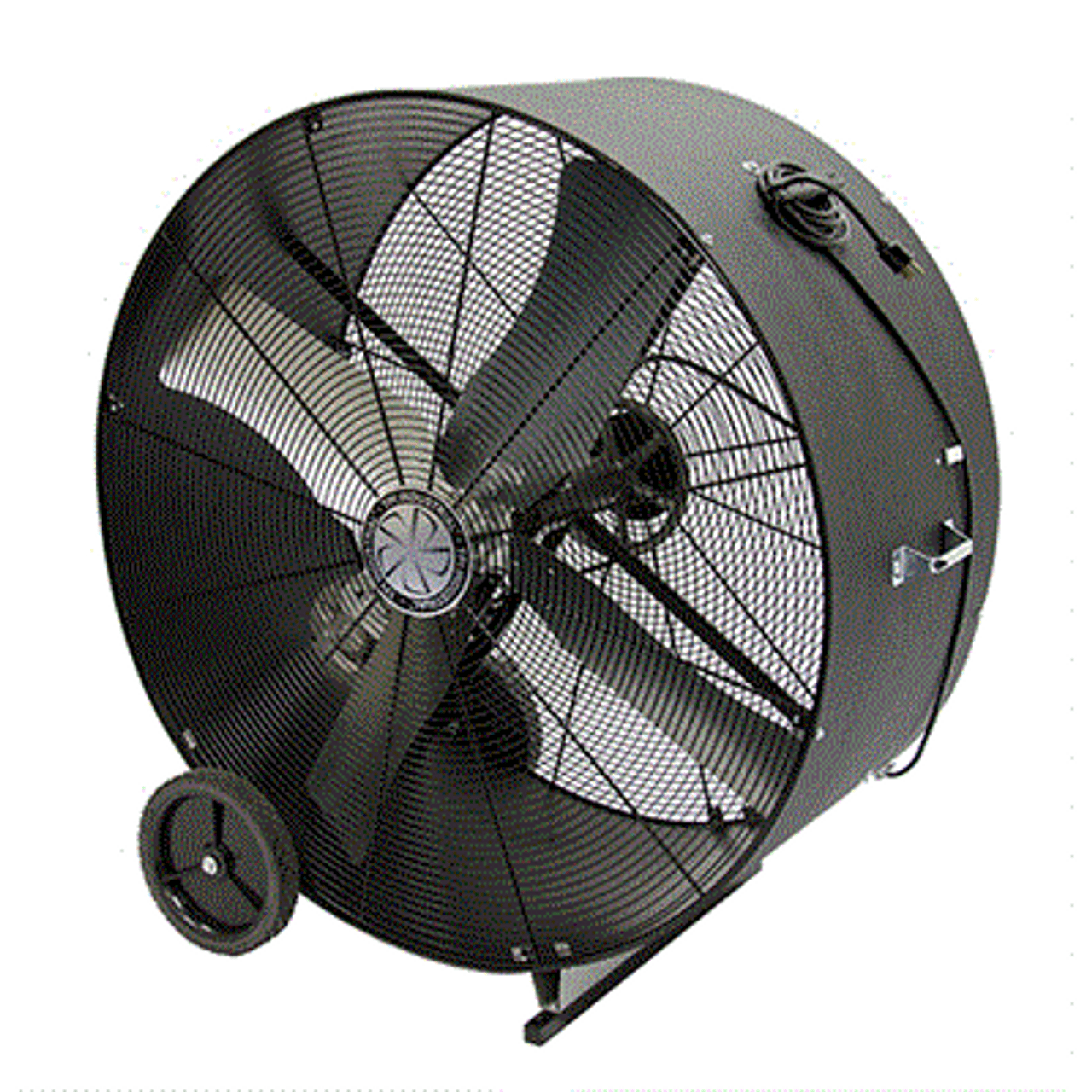 Portable Blower, Commercial Belt Drive, 120 VAC, 8 A, 1/2 hp, 6900 cfm, 1 -Speed, 500 rpm, 36 in Propeller, Aluminium Propeller, 3 Conductor, SJT Cord, Domestic