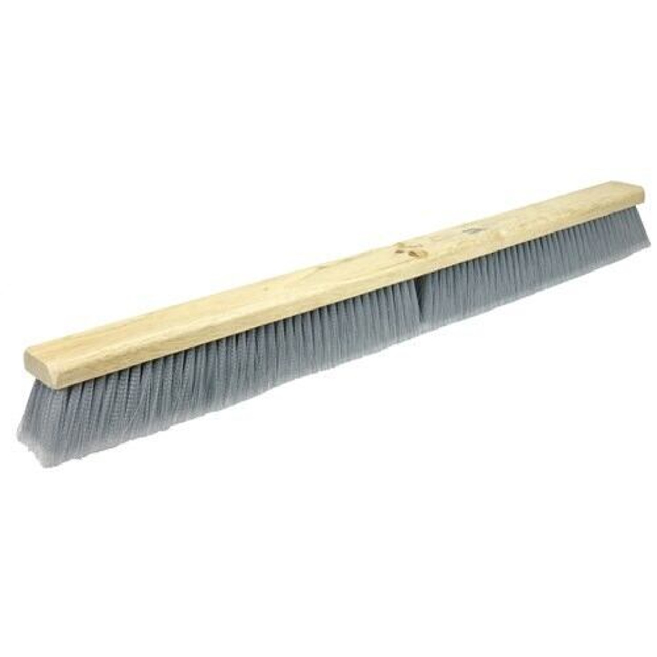 Sweeping Broom, Floor, 36 in Lg, 3 in Lg Trim, Fine Sweep Face, Polystyrene Bristle, Flagged Silver Bristle, Lacquered Hardwood Block