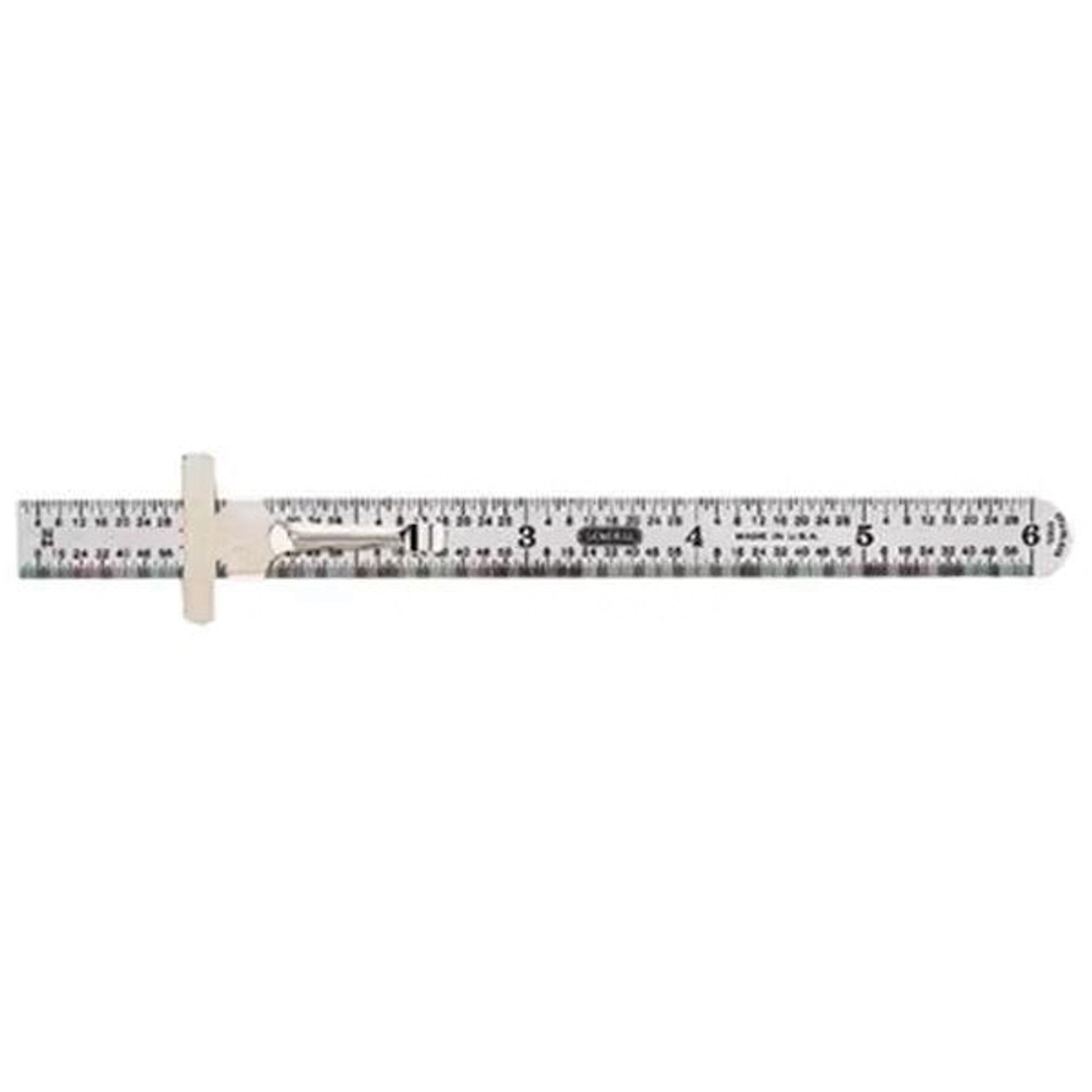 Ruler, Industrial Precision, 6 in Lg, 3/4 in Wd, Imperial, Metric, Stainless Steel