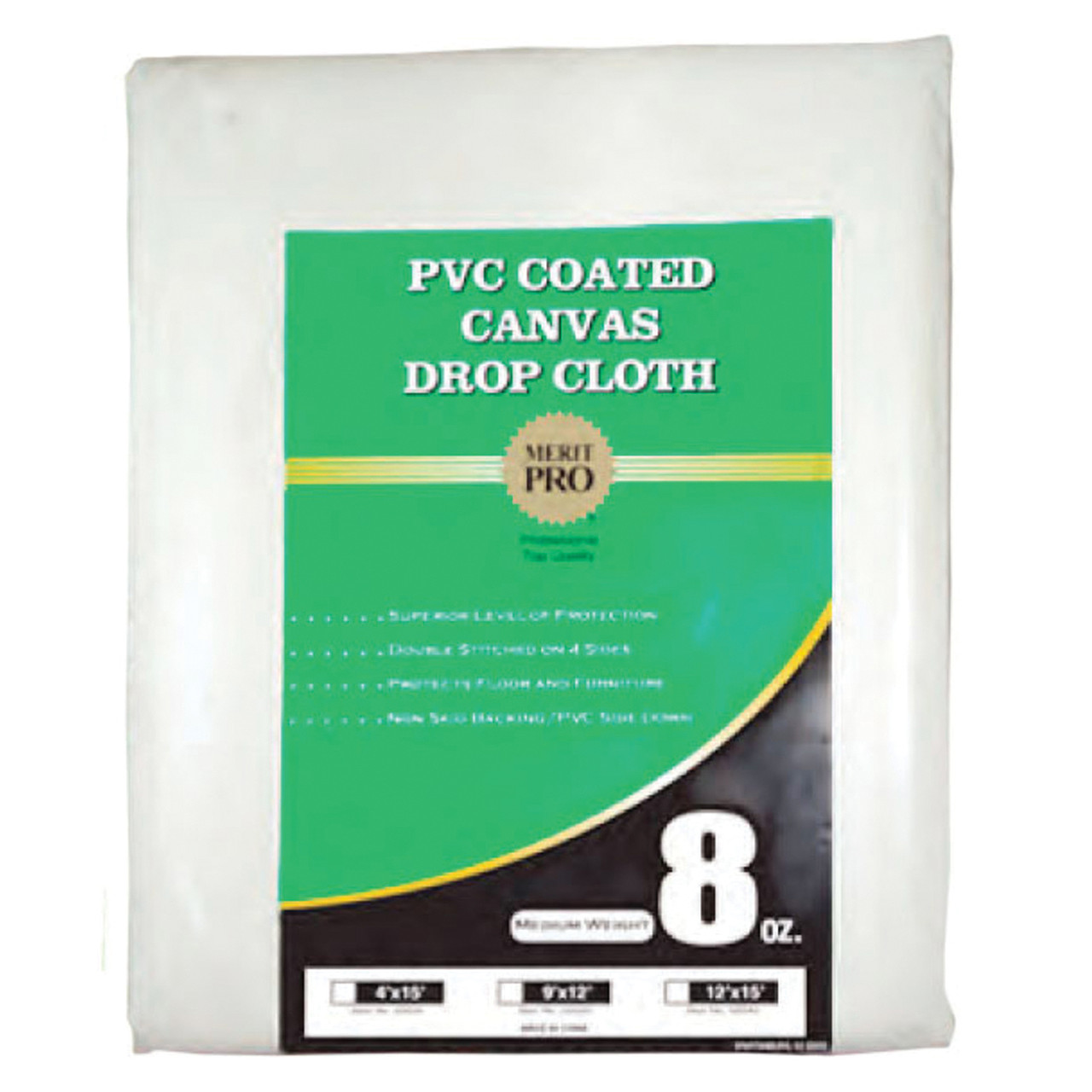 Drop Cloth, PVC Coated, 4 ft wd,  15 ft lg, 15 ft Lg, 4 ft Wd, Canvas
