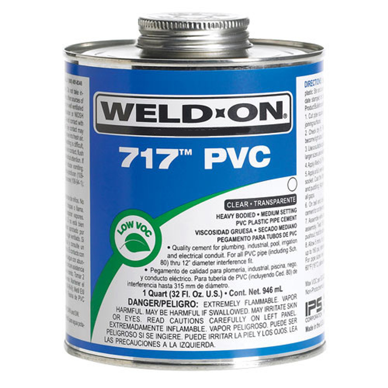 Cement, PVC, 1 pt Container, Suitable For PVC Plastic Pipe, Clear , Ketone, Tetrahydrofuran,  Methyl Ethyl Ketone,  Cyclohexanone, Medium Setting