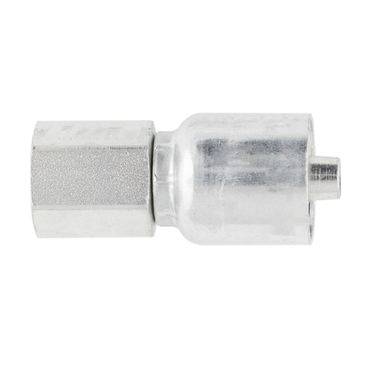 PARKER Hydraulic Hose Fitting, Crimp Style,  Straight, 1/4 in Hose, 1/4 in-18, FNPT Rigid End, 11/16 in Hex, 1.78 in Lg, 7000 psi, 70 deg F, 1.03 in Cutoff Allowance