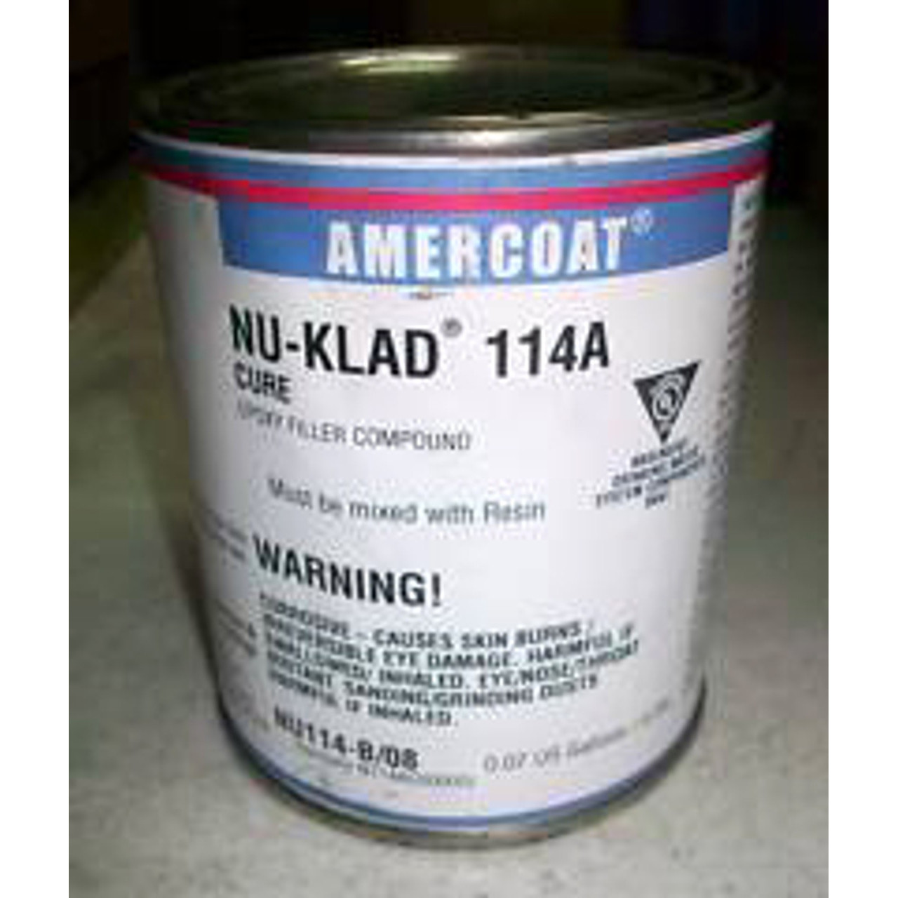 AMERON Nu-Klad 114A Epoxy Filler Compound, Liquid, Off-White , Gloss, 1604 sq-ft/gal, 50 to 120 deg F, 0.1 lb/gal VOC