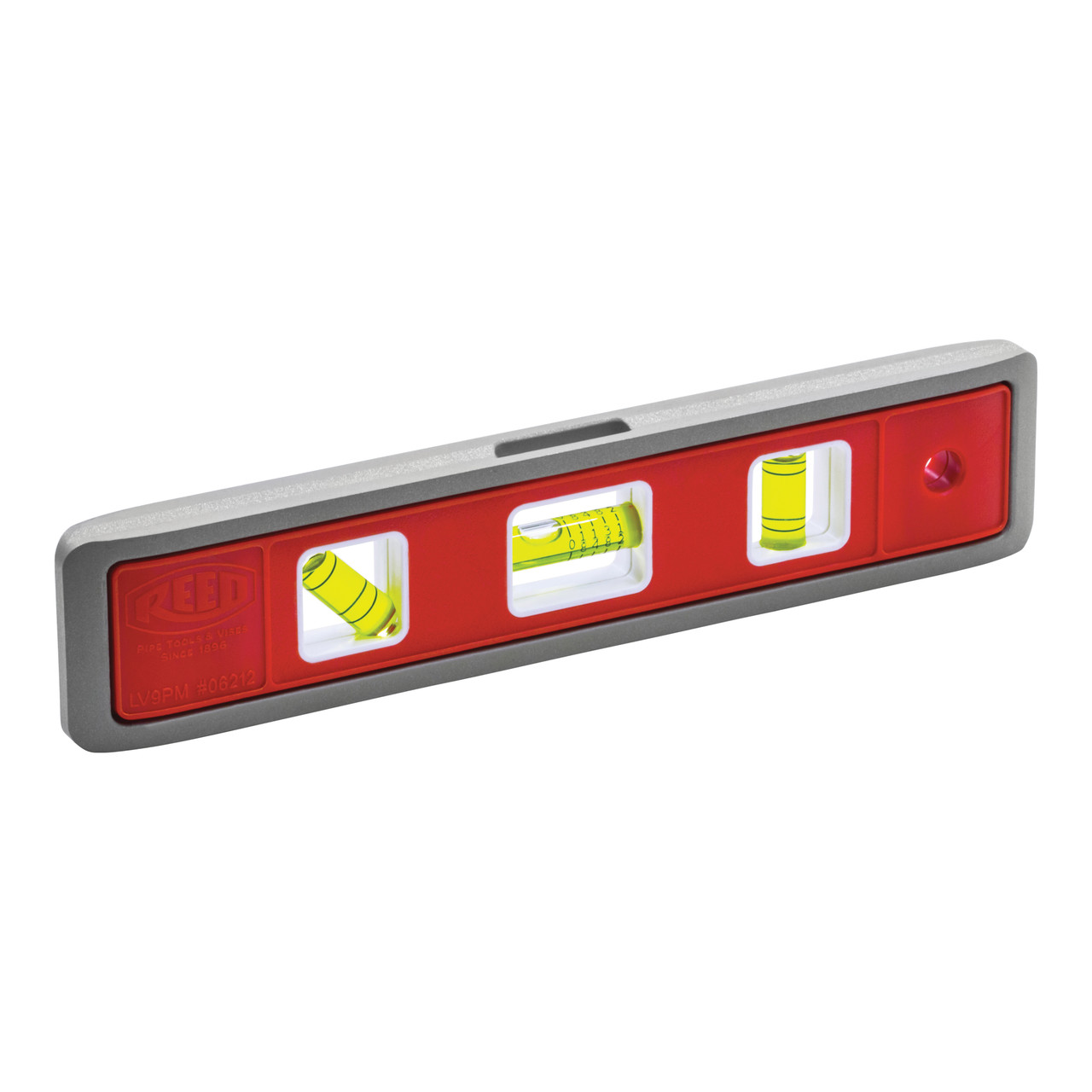 Torpedo Level, 9 in Lg, 1-1/4 in Wd, 5/8 in Thk, Plastic, White Frame,  Yellow Vial Color Torpedo Level, 9 in Lg, 1-1/4 in Wd, 5/8 in Thk, Plastic, White Frame,  Yellow Vial Color