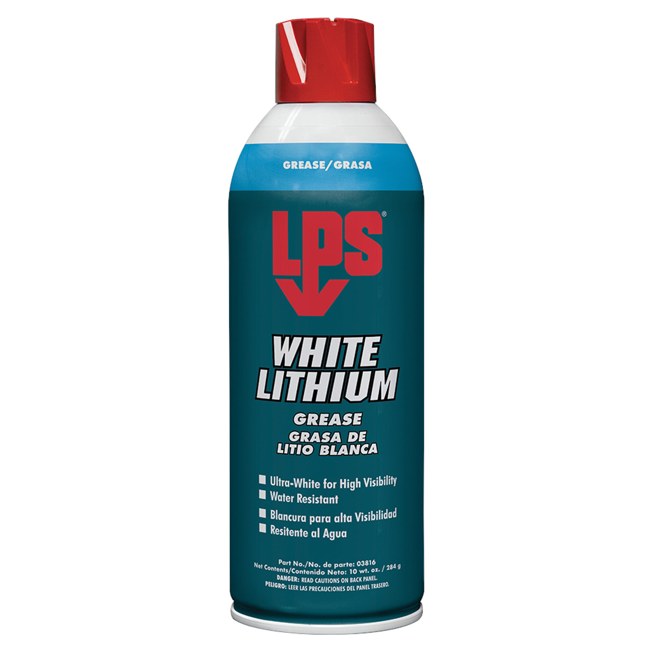 Lithium Grease, Aerosol Spray Can, 10 oz Container, Lithium with PTFE Base, Aerosol, White , Slight Petroleum, 0.78 Specific Gravity, <1.4 deg F Flash, 2